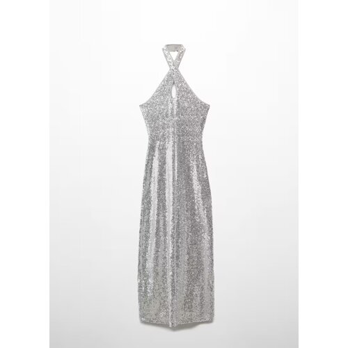 фото Платье mango, размер 40, серебряный