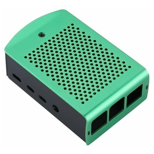 Корпус перфорированный Qumo с доп.креплением, Aluminum Case, Raspberry Pi 4B, green(RS037) RS037