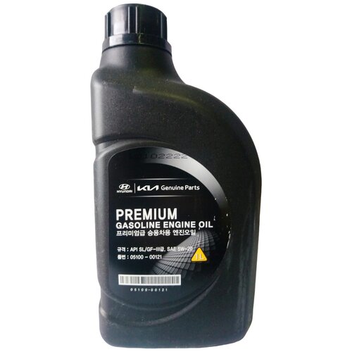Моторное масло Hyundai Premium Gasoline SAE 5W-20 SL/GF-3 (1л) арт. 0510000121 Корея