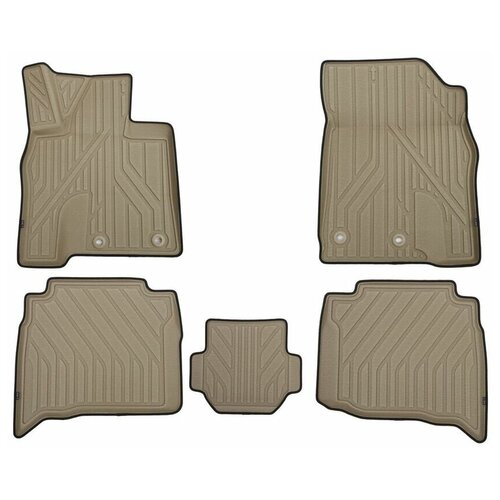 Коврики KVEST 3D в салон подходят для TOYOTA LC 200, 2015-, 5 шт. (полиуретан, черный, серый), компл,KVESTTYT00001K1 (KVESTTYT00001K1)
