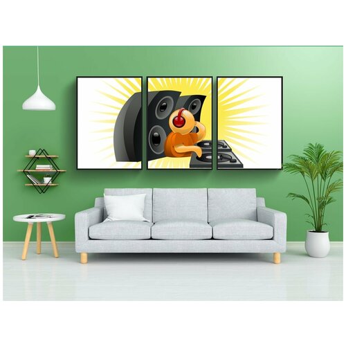 фото Набор модулных постеров для интерьера "ди-джей, музыка, аудио" 60x90 см. в тубусе, без рамки lotsprints