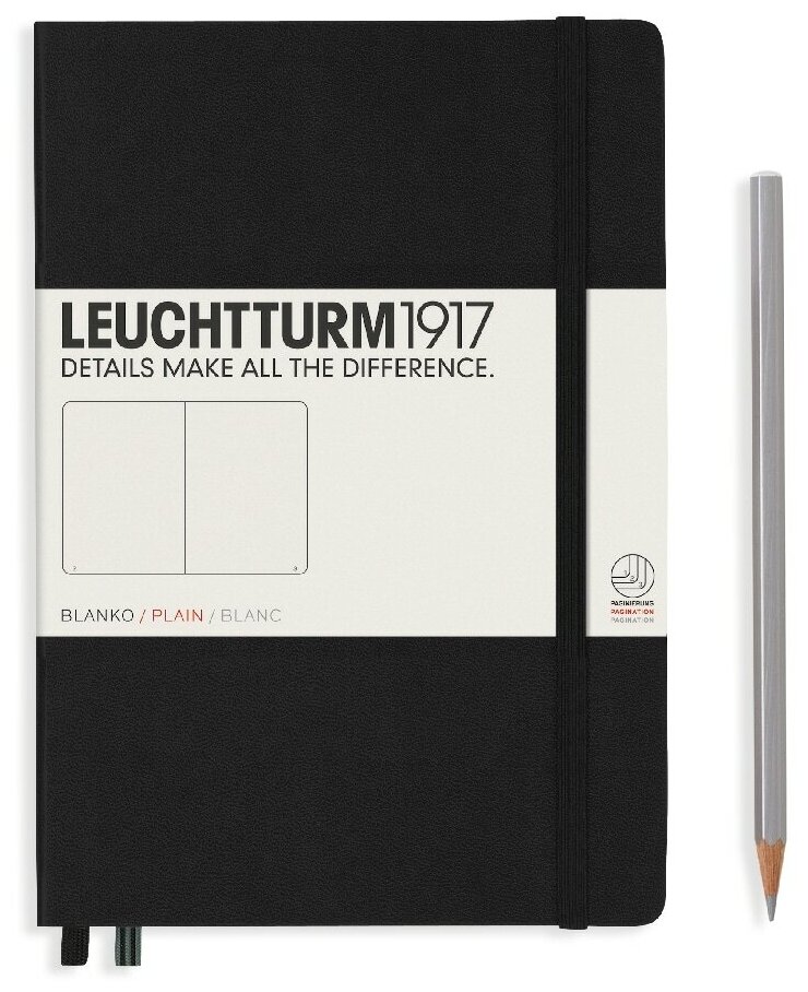 Записная книжка Leuchtturm A5 (нелинованная), черная