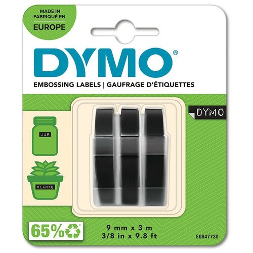 Набор лент DYMO 3D 9мм х 3м, цвет синий, черный, красный для механического принтера, 3шт. DYMO