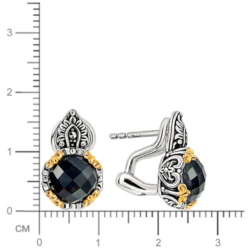 Серьги ALEXANDRE VASSILIEV, серебро, 925 проба, лабрадорит, длина 1.8 см