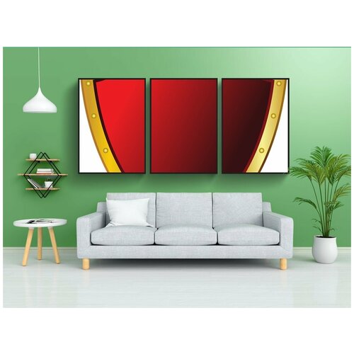 фото Набор модулных постеров для интерьера "щит, металлический, значок" 60x90 см. в тубусе, без рамки lotsprints