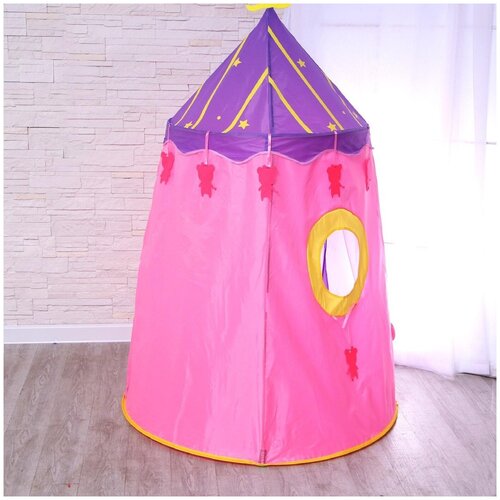 Купить Палатка детская игровая шатер Домик принцессы 110х110х150 см (1 шт.), ProMarket, фиолетовый/розовый, unisex