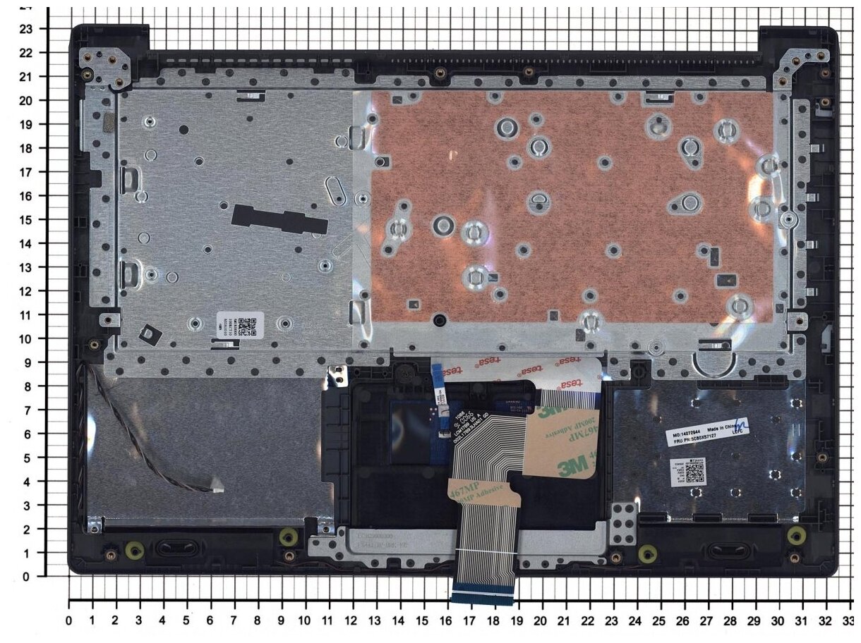 Клавиатура для ноутбука Lenovo 5CB0X57127 черная с черный топкейсом