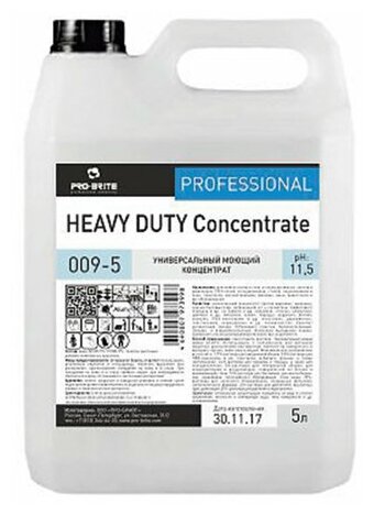 Средство моющее универсальное 5 л PRO-BRITE HEAVY DUTY щелочное низкопенное концентрат, 1 шт