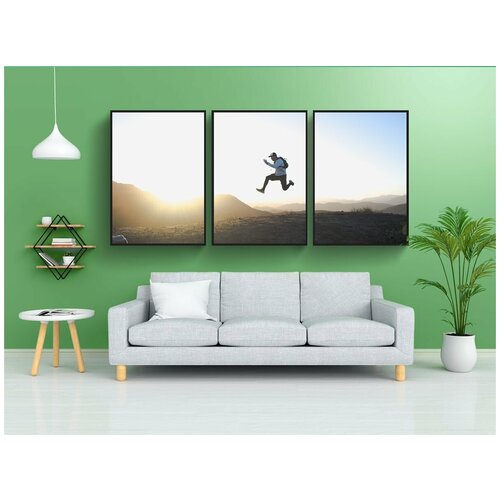 фото Набор модулных постеров для интерьера "люди, человек, прыгать" 60x90 см. в тубусе, без рамки lotsprints