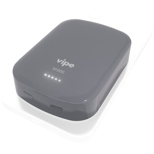 Внешний магнитный аккумулятор vipe 10000 мАч с поддержкой быстрой зарядки серый 159900₽
