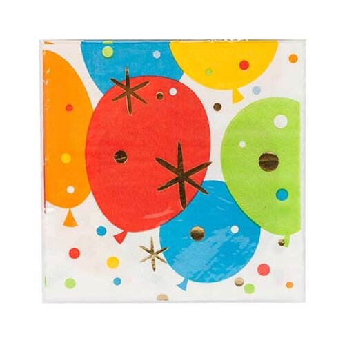 шары воздушные веселая затея однотонные 50 шт Салфетки Веселая затея Шары Конфетти, 6 листов, 1 пачка, бесцветный