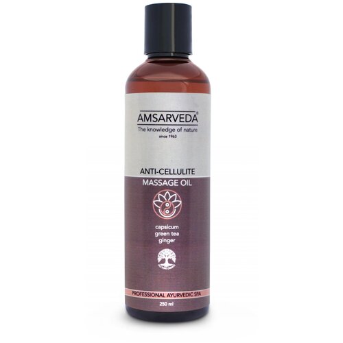 Антицеллюлитное массажное масло с имбирем и стручковым перцем Anticellulite Massage Oil, Amsarveda, 250 мл