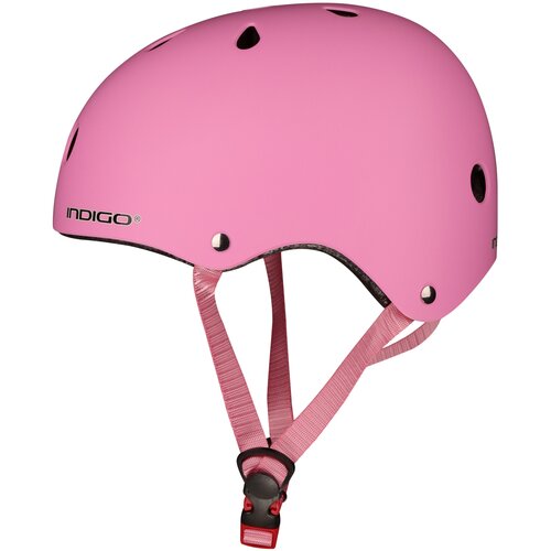 фото Шлем для скейтбординга детский indigo 11 вентиляционных отверстий розовый 51-55см