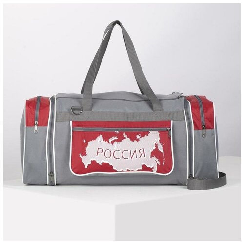 Сумка спортивная Luris 1748953, 22х26х55 см, серый, красный сумка спортивная 26 см серый