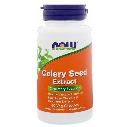 Капсулы NOW Celery Seed Extract, 70 г, 60 шт.