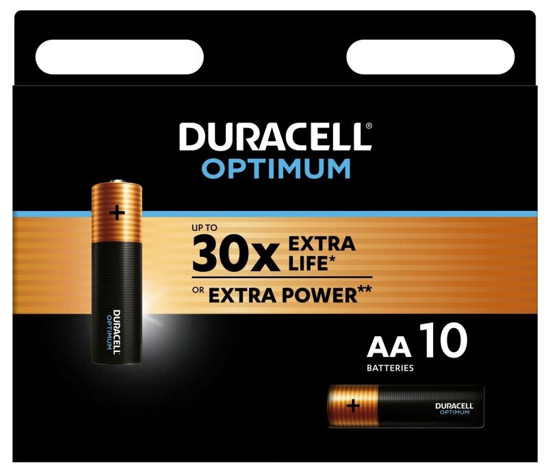 Батарейка алкалиновая Duracell OPTIMUM AA LR6-10BL 1.5В блистер 10 шт.