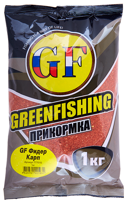 GREENFISHING Прикормка Greenfishing фидер GF, карп, 1 кг