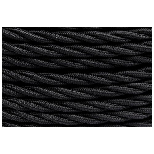 Провод ретро 2х1.5 матов. черн. (уп.50м) Bironi B1-424-73-50