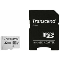 Карта памяти microSDHC 32 GB TRANSCEND UHS-I U3, 95 Мб/сек (class 10), адаптер, TS32GUSD300S-A