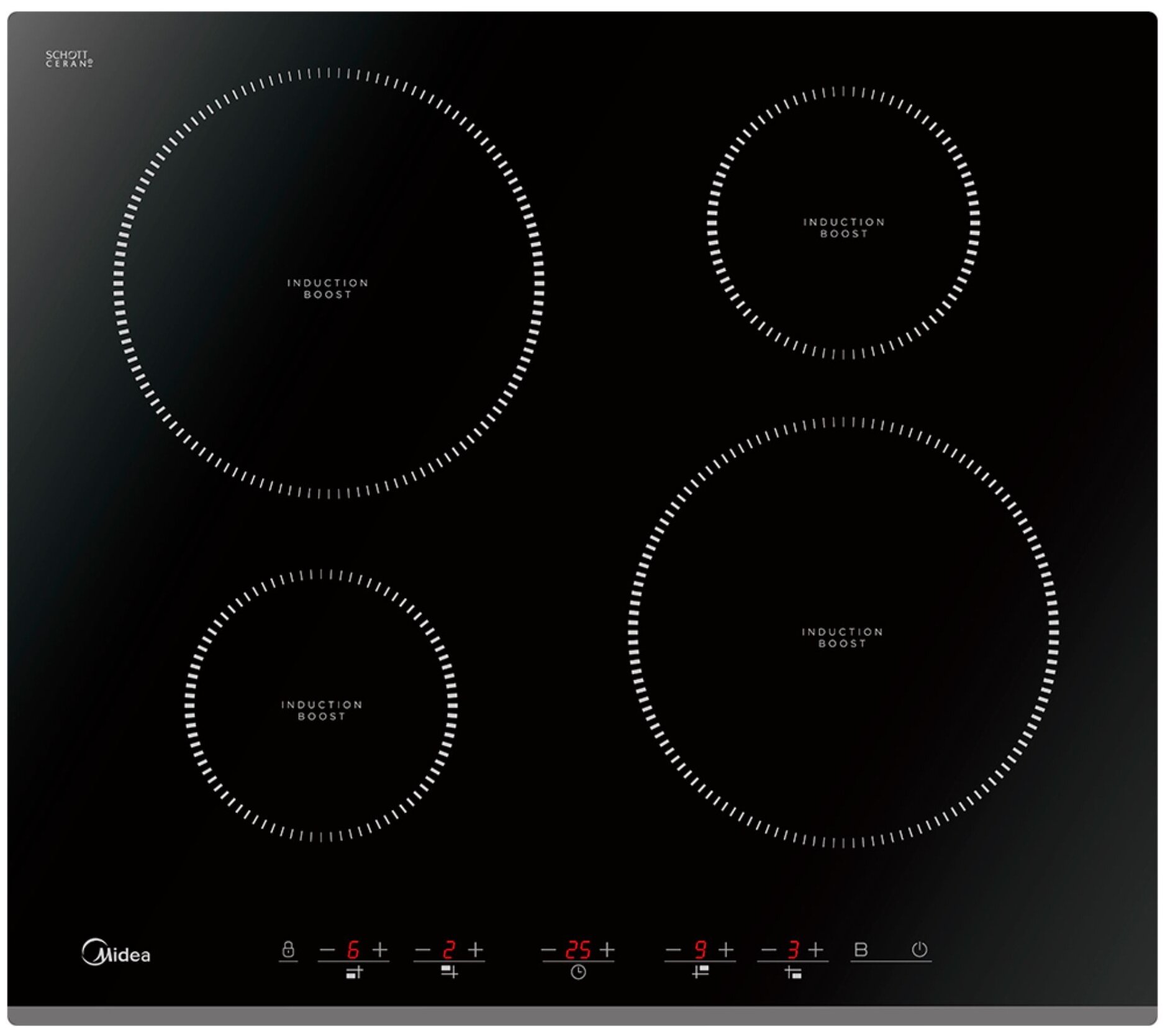 Индукционная варочная поверхность midea mih64516x —  по низкой .