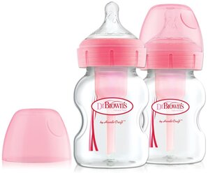 Dr. Brown's Бутылочки с широким горлом Options+ WB52601, 150 мл, 2 шт, с рождения, розовый