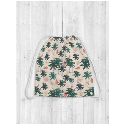 JoyArty Рюкзак-мешок Тропические растения bpa_58071, розовый/зеленый