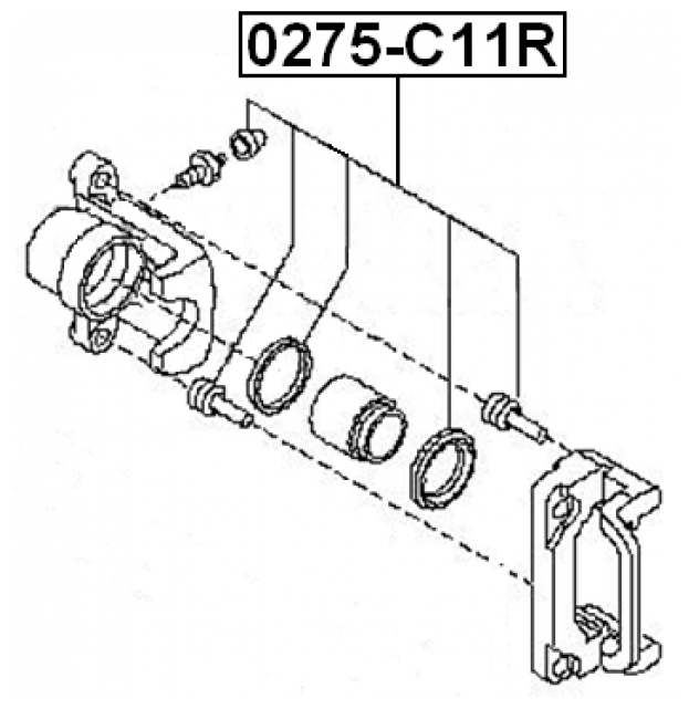 Ремкомплект суппорта тормозного заднего Febest 0275-C11R