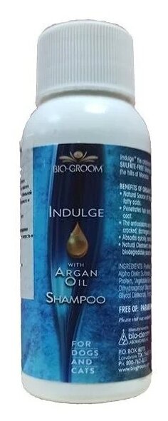 Шампунь -шампунь Bio-Groom Indulge для собак и кошек с аргановым маслом , 59 мл , 59 г