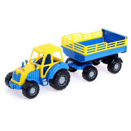 Полесье Трактор с прицепом №2, цвет синий, (в сеточке) полесье трактор с прицепом 1 цвет синий в сеточке