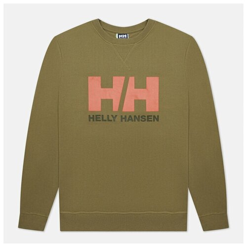 Толстовка мужская, Helly Hansen, HH LOGO CREW SWEAT, цвет бежево-зеленый, размер L