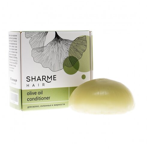 Натуральный твёрдый кондиционер Sharme Hair Olive Oil с оливковым маслом для жирных волос, 45 г. GreenWay