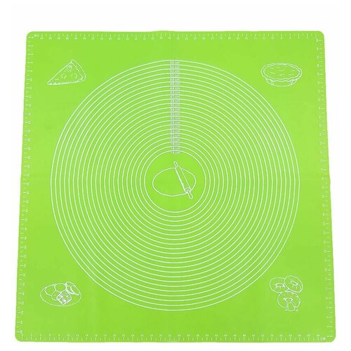 Коврик силиконовый для раскатки теста 70х70 см зеленый 750₽