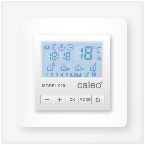 Терморегулятор Caleo 920 белый терморегулятор caleo sm931 встраиваемый цифровой программируемый 3 5 квт