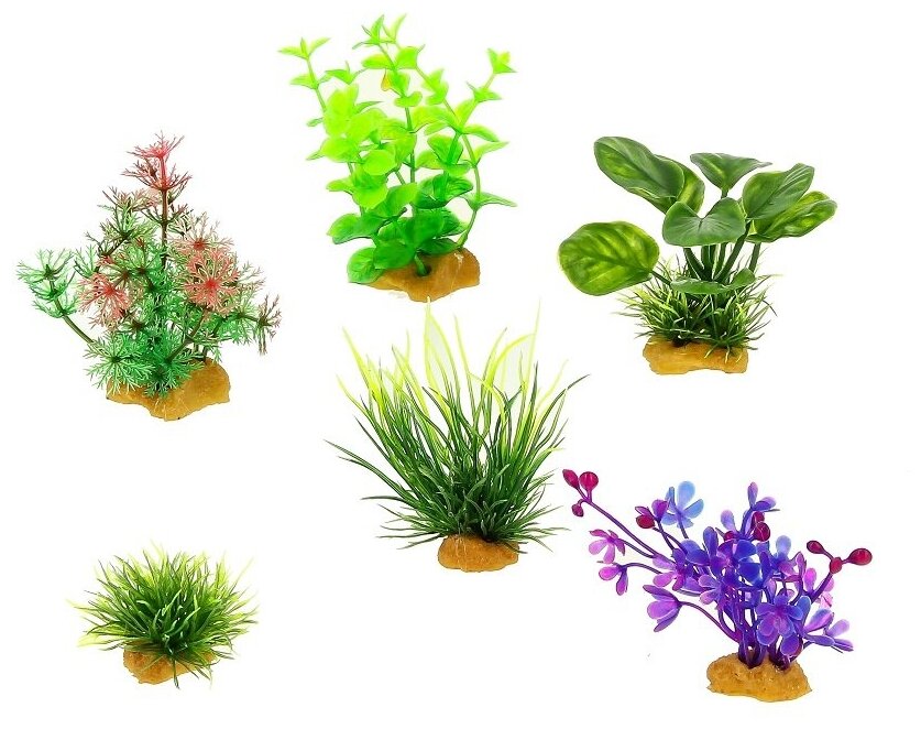 фото Набор пластиковых растений для аквариума Prime PR-YS-70404 уп. 6 шт (1 уп)