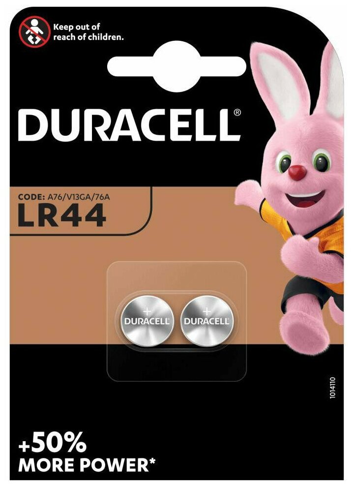 Батарейка тип Таблетка DURACELL LR44 2 шт