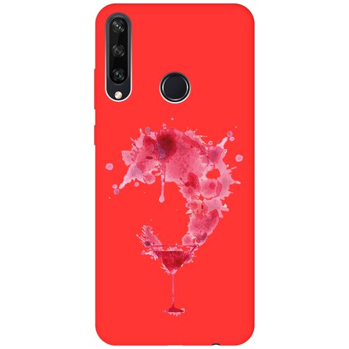 Матовый чехол Cocktail Splash для Huawei Y6P / Хуавей У6Р с 3D эффектом красный матовый чехол lady unicorn для huawei y6p хуавей у6р с 3d эффектом розовый