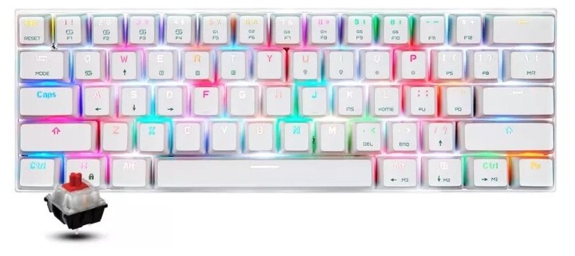 Клавиатура Motospeed CK62 White RGB Red Switch (русская раскладка)