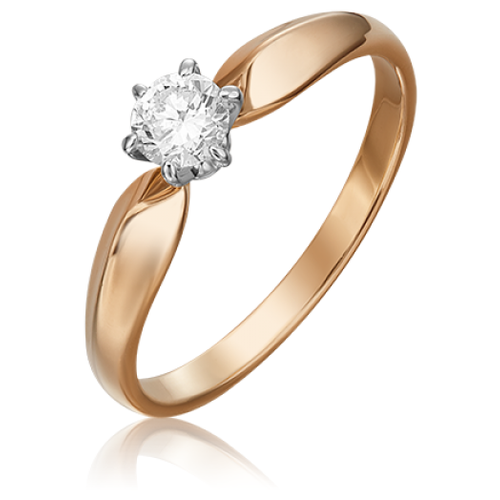 PLATINA jewelry Кольцо из комбинированного золота с бриллиантом 01-0914-00-101-1111-30, размер 15