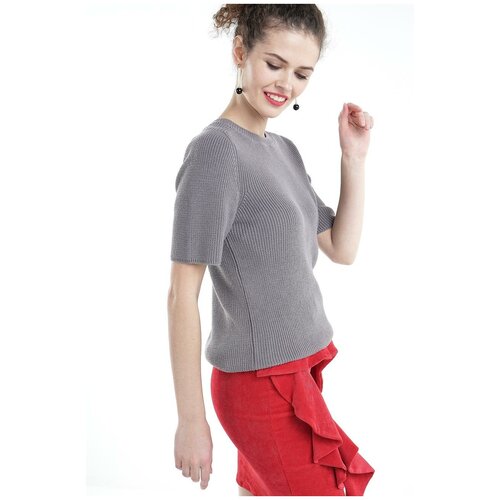 Свитер с коротким рукавом MIRSTORES 212173075 Серый 44-46