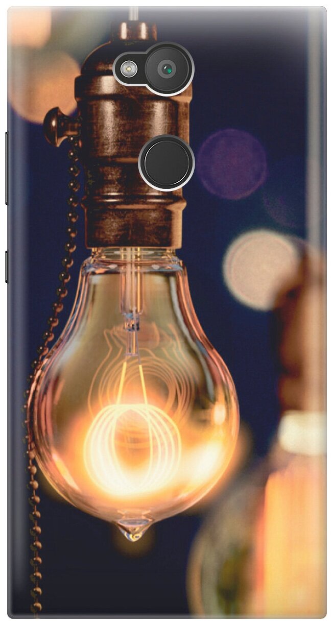 Силиконовый чехол на Sony Xperia L2, Сони Иксперия Л2 с эффектом блеска "Ретро-лампа"