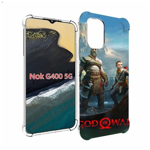 Чехол MyPads God Of War Кратос Атрей для Nokia G400 5G задняя-панель-накладка-бампер чехол mypads god of war кратос атрей для nokia g60 5g задняя панель накладка бампер