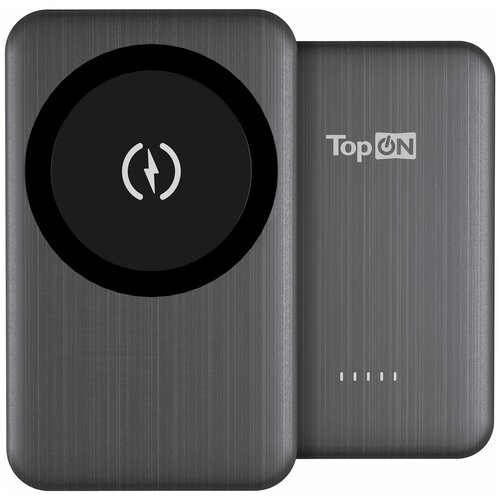 Внешний аккумулятор TopON TOP-M5 5000mAh MagSafe Qi 15W, PD 20W черный