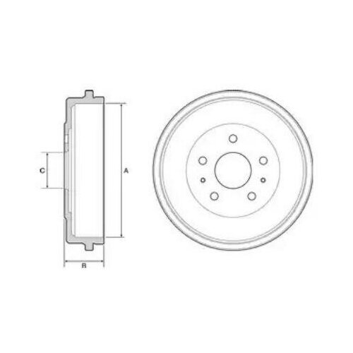 Торм. барабан зад.[228 x 51 mm.] 5 отв., delphi, bf526