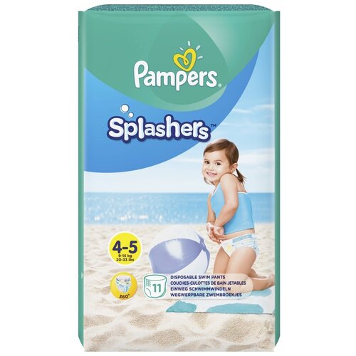 фото Подгузники-трусики pampers для плавания, splashers, размер 4-5, 11 шт