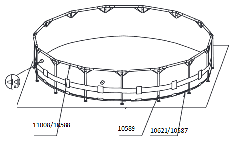 Вертикальная опора для круглых каркасных бассейнов Intex Metal Frame 10589 - фотография № 2