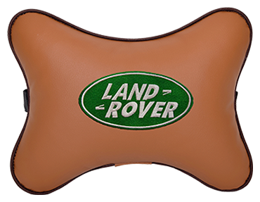 Автомобильная подушка на подголовник экокожа Fox с логотипом автомобиля LAND ROVER