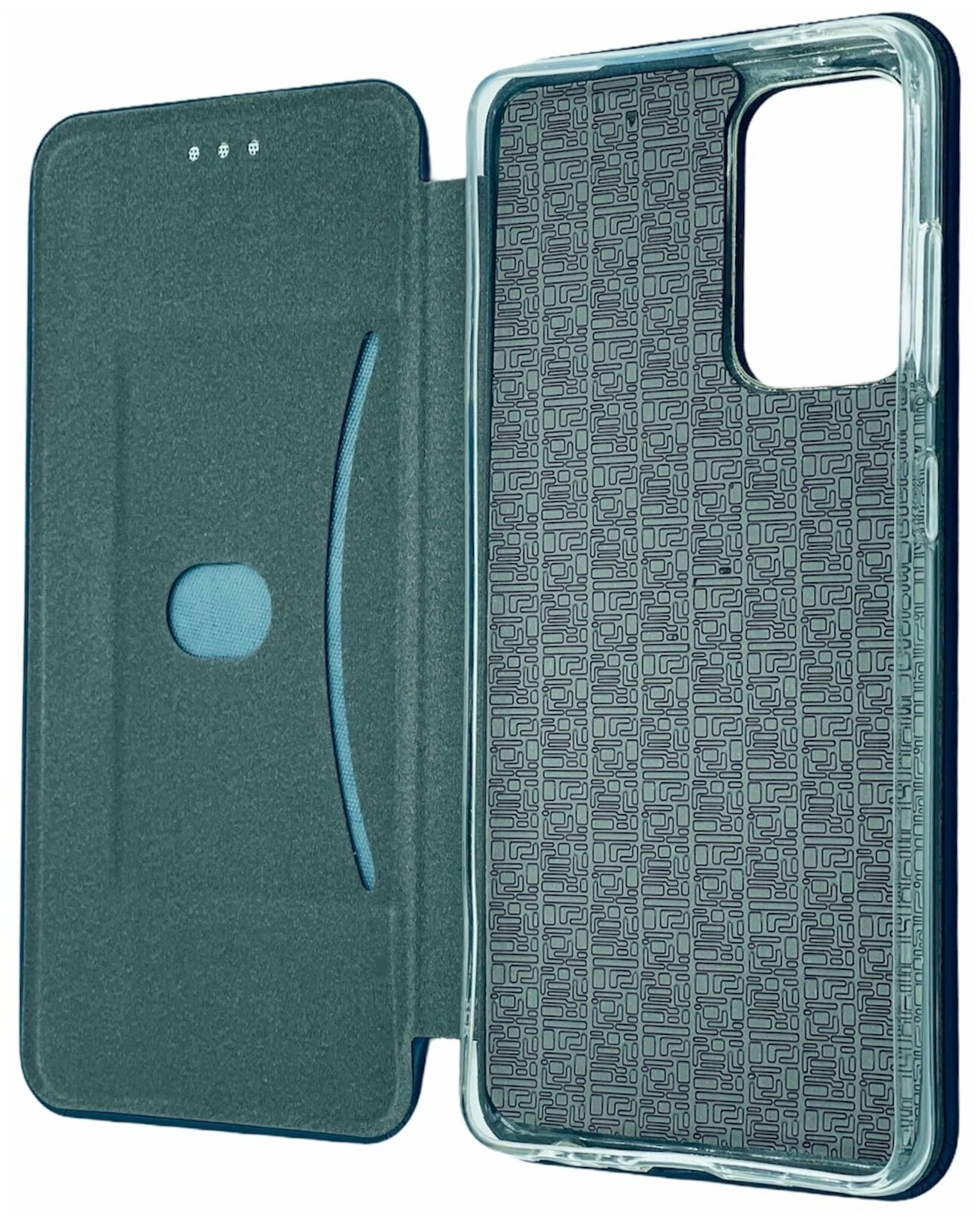 Чехол книга для Samsung Galaxy A52 синий с подставкой и отделением для карты чехол а52