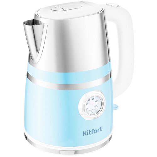kitfort чайник электрический kitfort kt 621 1 7 л 2200 вт регулировка t° серебристый Чайник Kitfort KT-670-4, голубой