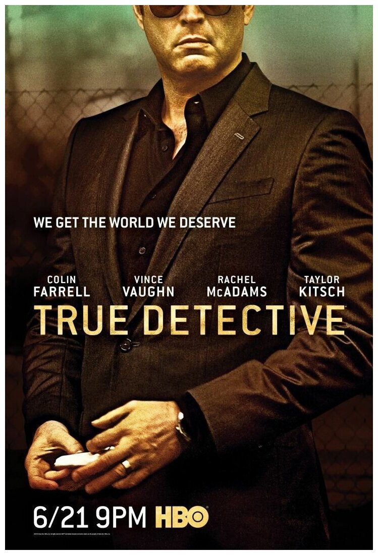 Плакат, постер на бумаге True detective/Настоящий детектив. Размер 42 х 60 см