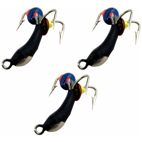 Мормышки вольфрамовые Чертик банан с серебряной коронкой 05 гр 3 шт 572₽